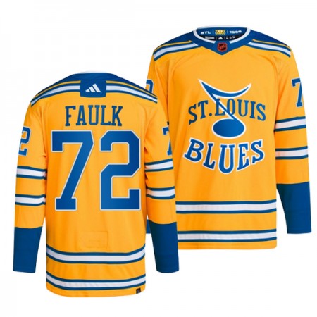 St. Louis Blues Hockeydrakt Justin Faulk 72 2022-23 Gul Reverse Retro 2.0 Adidas Authentic - Herre